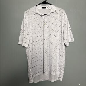 Turtleson Men’s Golf Polo Dots Blue Green Collar Golf Links Large Canyon Farms